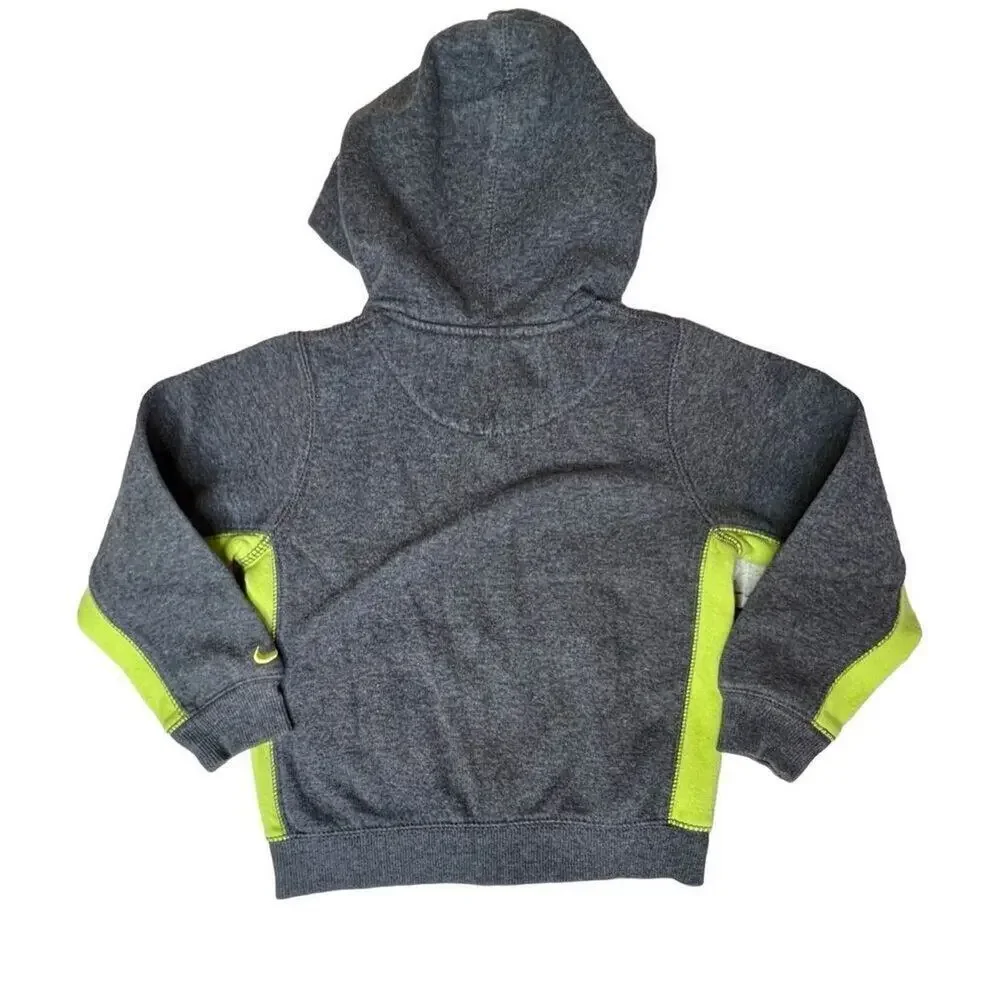 Nike Sportswear Gray Green Sweatshirt Fleece Hooded Zipper Jacket sz‎ 4T